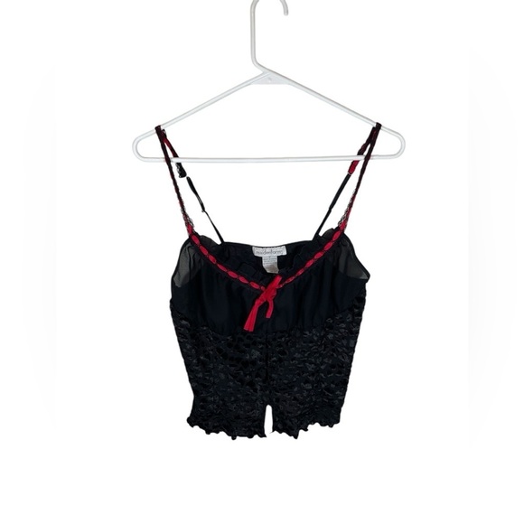 Maidenform Vintage Black & Red Velvet Y2K camisole - Picture 1 of 7